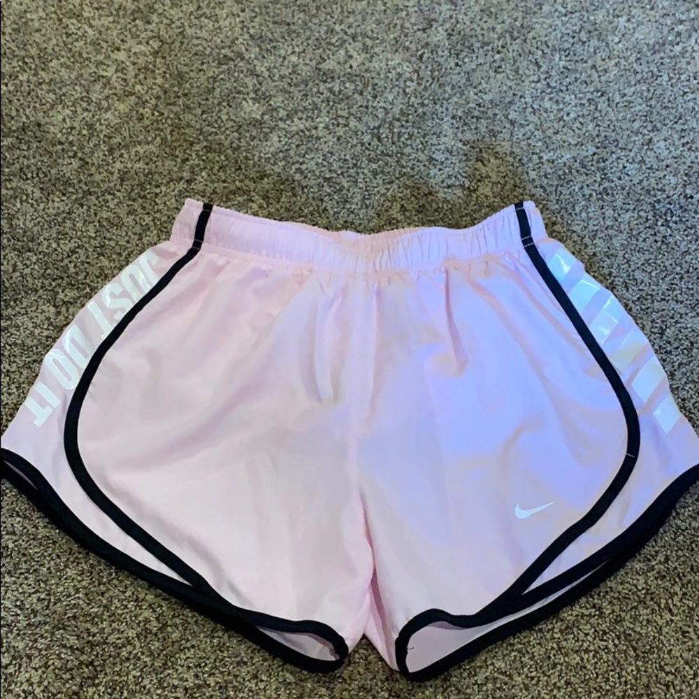 pale pink nike running shorts